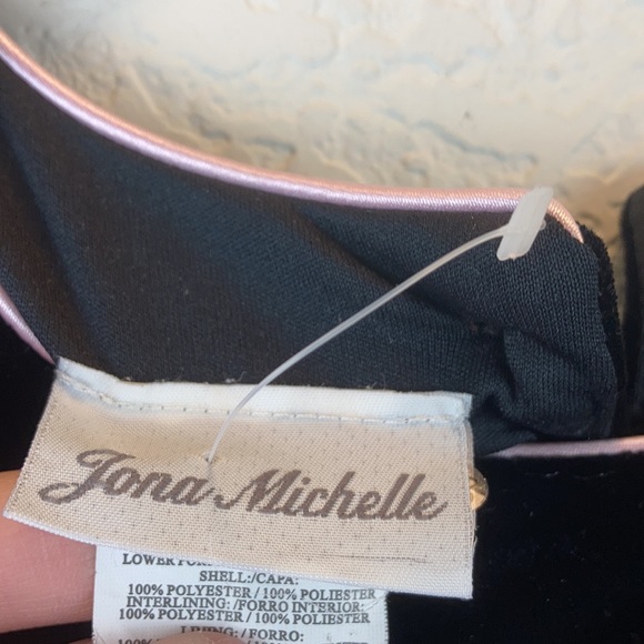 🌞Beautiful Jona Michelle Black Velour and Pink Lace Overlay Holiday Dress C - Picture 5 of 11